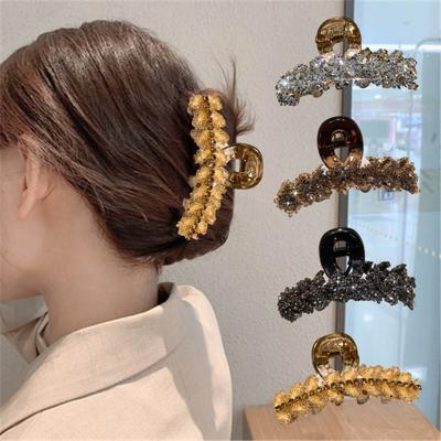 Pinza per capelli da donna a forma di spiga di grano, fermaglio per capelli antiscivolo, grande pinza a pinza di squalo, accessorio per capelli lucido