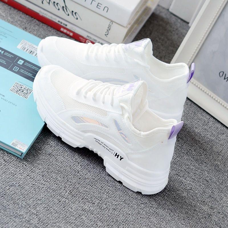 Spring and summer new mesh shoes breathable mesh sports shoes hollow casual basic student flat bottom 35 фиолетовый
