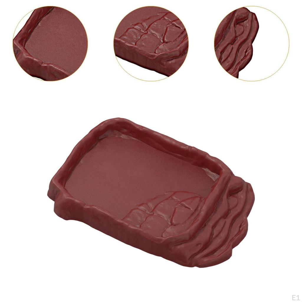 Reptile Dish Water Basin Turtle Bath Area Feeder for Chameleon Lizards Tortoise Scorpion Aquarium