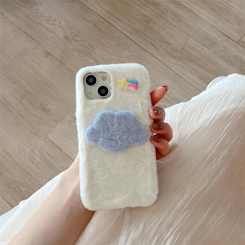 

Чехол для телефона Apple 15 Pro Max из плюшевого меха кролика — коллекция Осень/Зима Apple 13