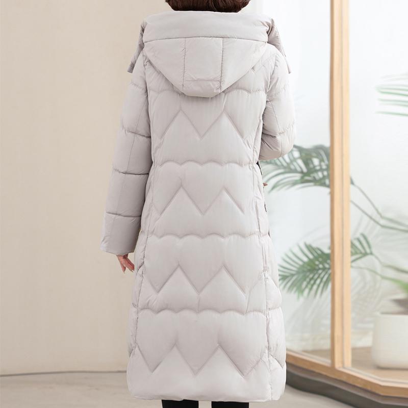 Mărimea Plus 2XL-6XL Casual de vârstă mijlocie Parka lungă de iarnă pentru femei Jachetă elegantă de damă cu glugă groasă îmbrăcăminte exterioară caldă Paltoane de iarnă