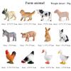 Oenux Zoo Farm Series Farmer Cow Hen Duck Model Action Figures Poultry Animals Set Figurine Miniature Educational Kids Toy