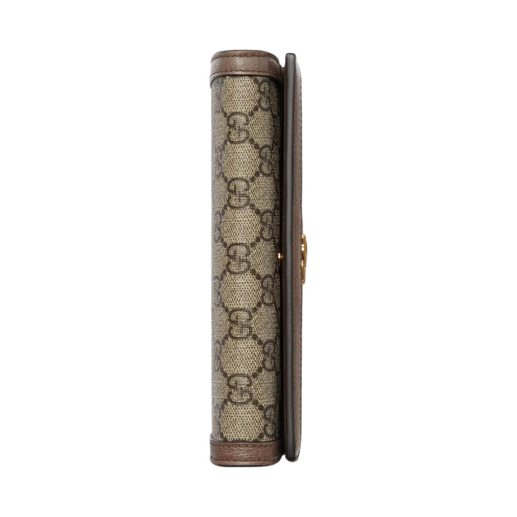 Gucci Ophidia Double G Print Light Gold Tone Accessory Supreme Canvas Shoulder Crossbody Bag Wallet Women Bags Beige Dark-Brown 772309-K9GSG-8367