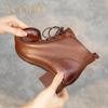 Winter Women Leather High Heel Warm Comfortable Shoes