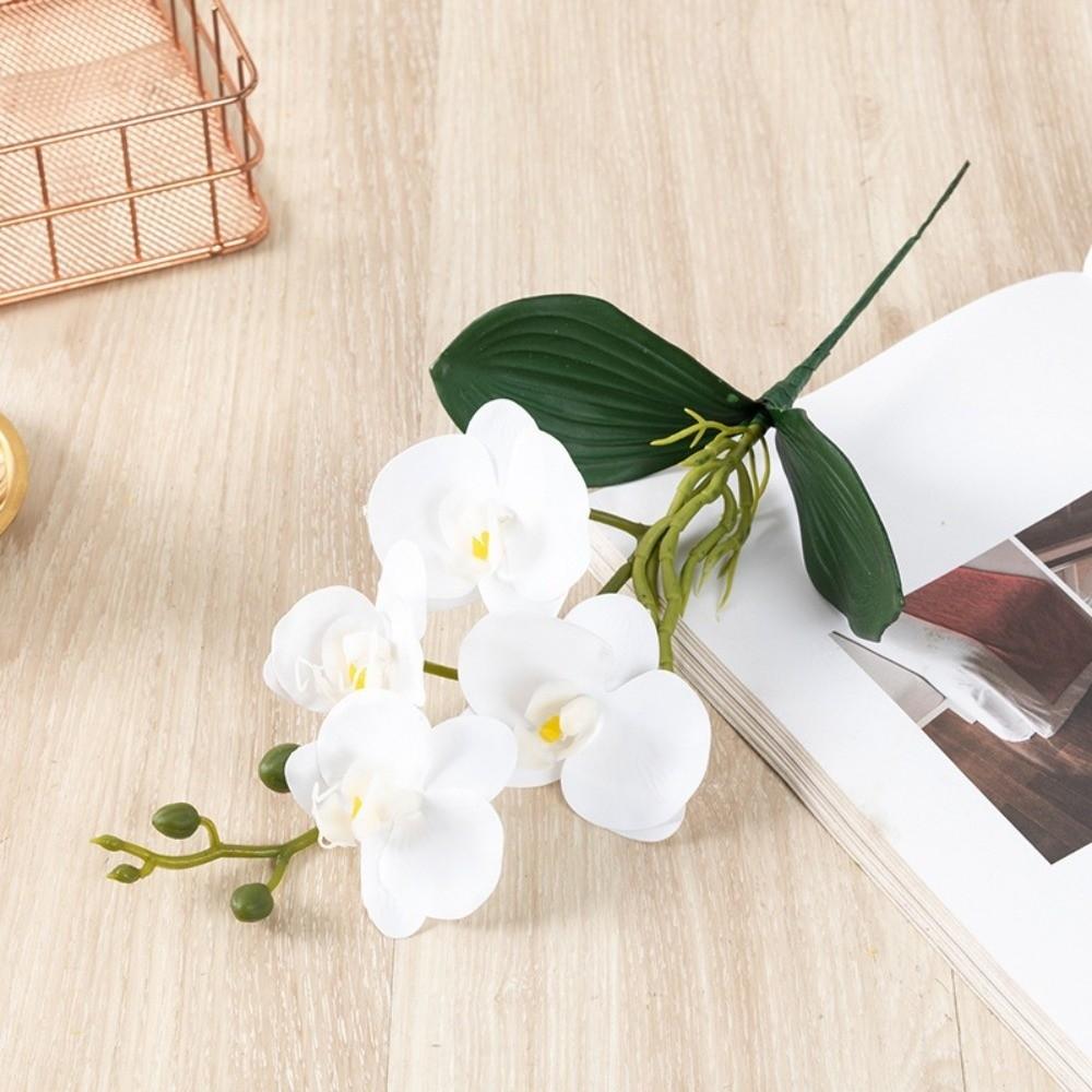 Silk Flower Simulation Butterfly Orchid Real Touch Photography Props Artificial Phalaenopsis Bouquet Home Decor 4/12 Heads
