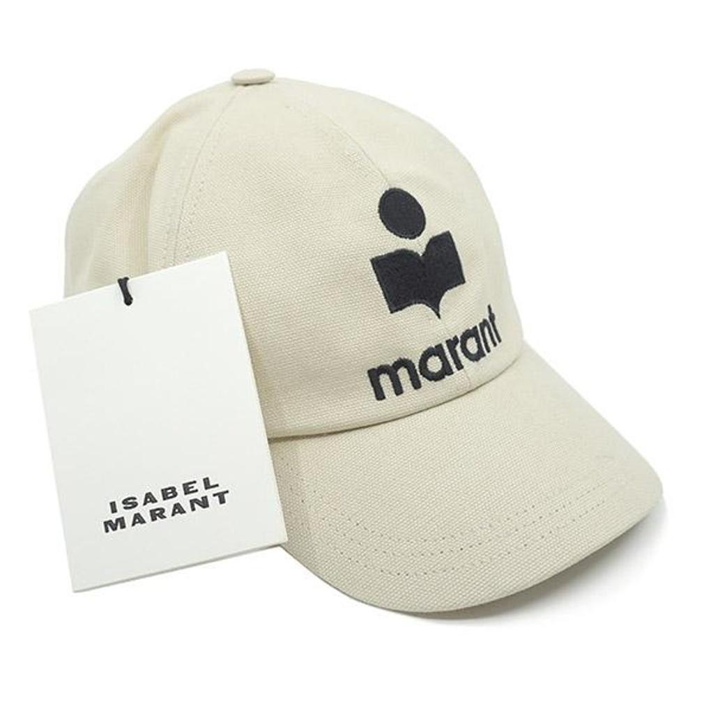 Isabel Marant Tyrone Logo Cap Ecru Black CQ001XFB A3C05A ECBK