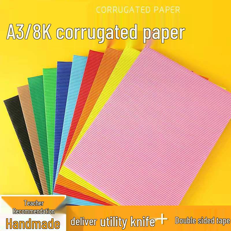 

Цветная креповая бумага для искусства формата А4, DIY, детского сада, волнового оригами и студенческих поделок A4 Colored Corrugated Paper - 8 Colors, 8 Sheets