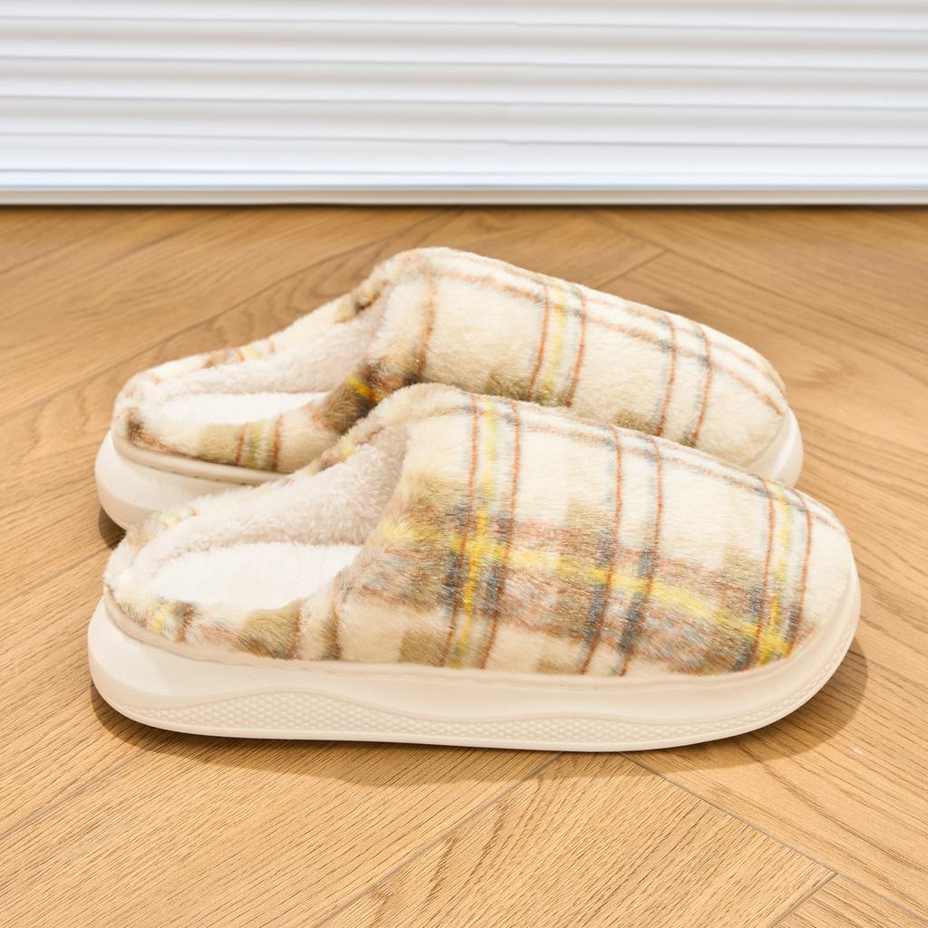 Platform Women Home Slippers Plush Warm Thick Bottom Slides Breathable Soft Non-slip Slippers Indoor Outdoor Men Casual Slippers
