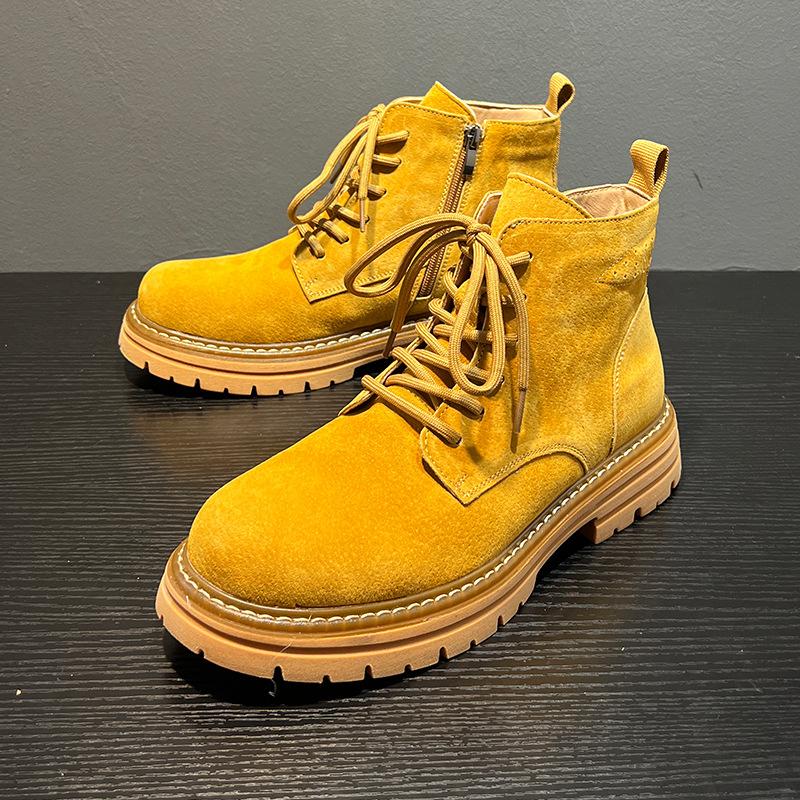 Botas para hombre 2026 otoño caña alta punta redonda estilo británico retro moderno versátil casual para el trabajo