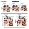 2pcs,2D Plane Printing Window Curtain Santa_ Snowman and Reindeer Polyester Fabric (without Rod) Room Decor Ldeal for Bedroom,