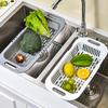 Kitchen Storage Rack Soap Sponge Rack Adjustable Vegetable Drain Basket Sink Rack Retractable Multifunctional Kitchen Tools