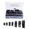 200pcs Plastic Nylon Cable Clamp R Type P Type Wire Clip Fasteners Assorted Box(Black )