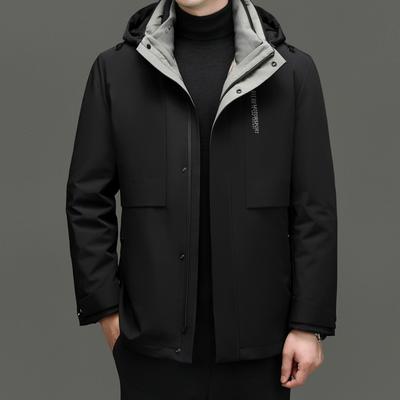 Winter New One-piece Three-wear Down Jacket Men's Casual Goose Down Jacket Hooded Liner Removable Warm Top