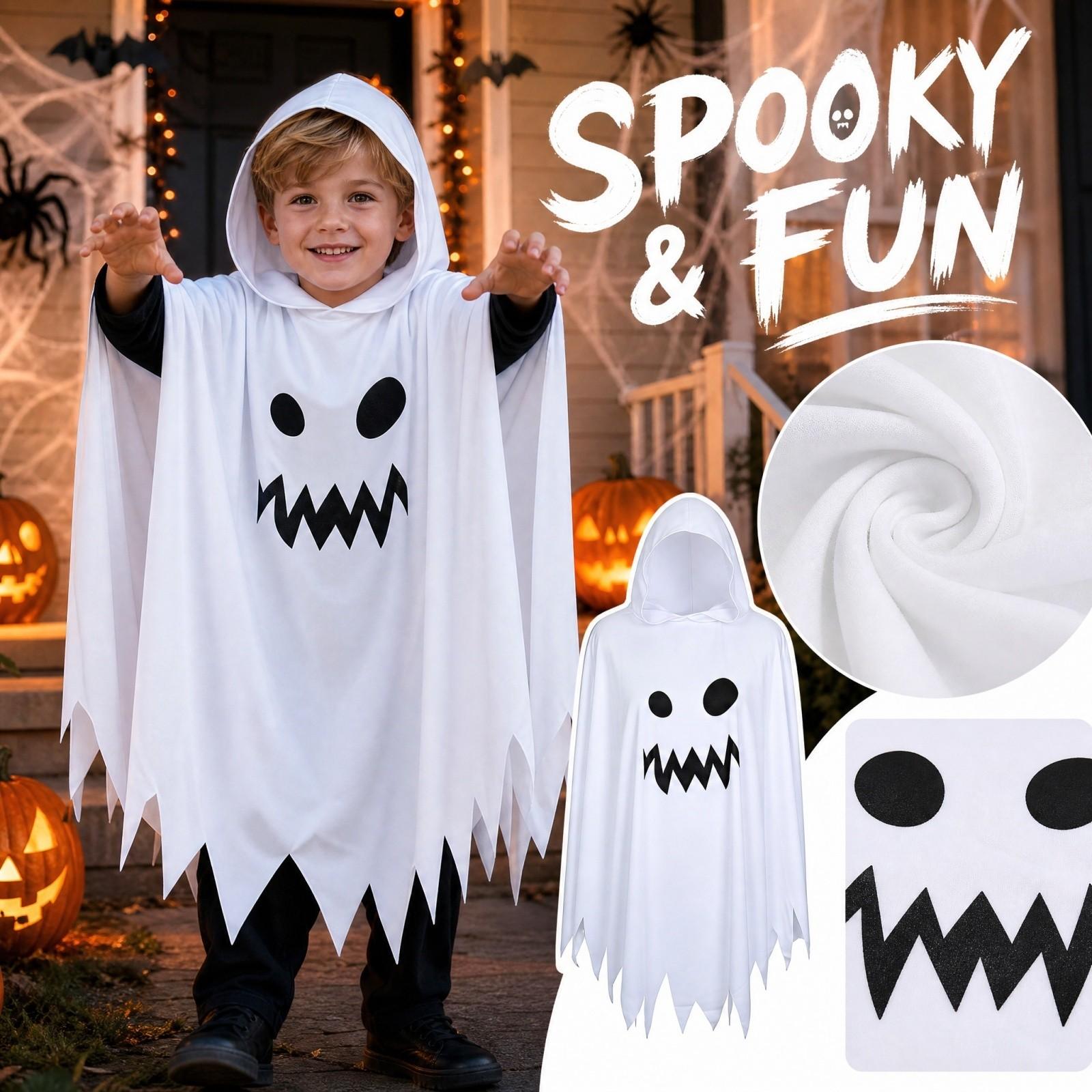Gyerekek Halloween Arc Köpeny Jelmez Partira Öltözködéshez és Családi Egyezéshez One Size fehér