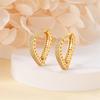 Original New In 925 Silver Gold Star And Moon Pave Colored Zircon Earrings For Women Trending Fashion Jewelry Birthday Gift