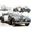 Framed Western Antique Car Poster for Bedroom or Bar Décor