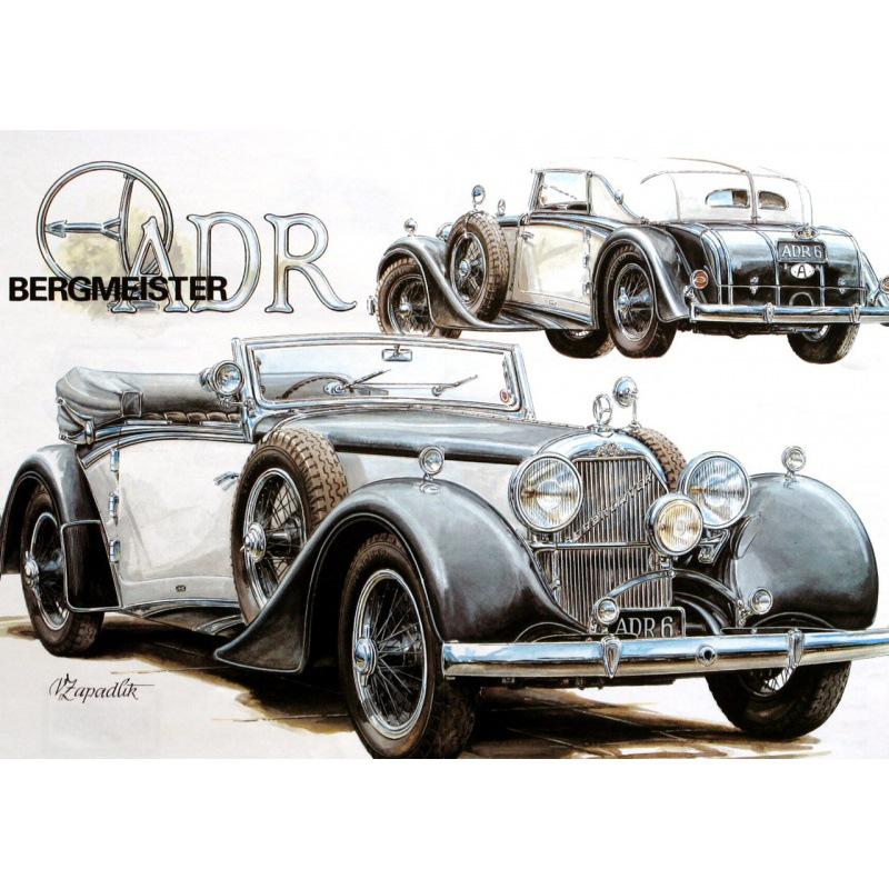 Framed Western Antique Car Poster for Bedroom or Bar Décor