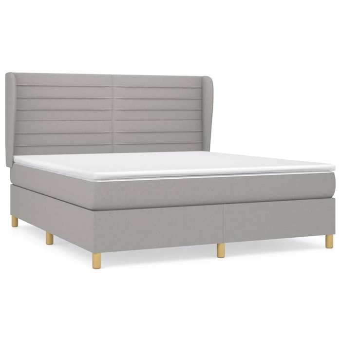Maison Exclusive - Sommier à lattes de lit avec matelas Gris clair 160x200cm Tissu