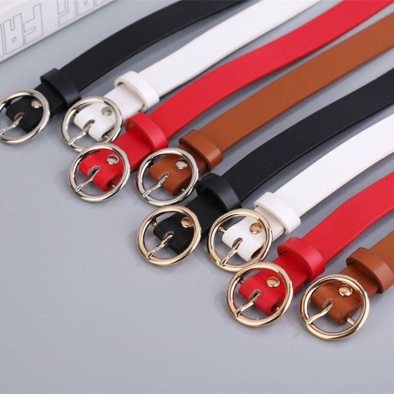 Luxury Brand Faux Leather Women Belts High Quality Fashion Round Pin Buckle Waist Belt