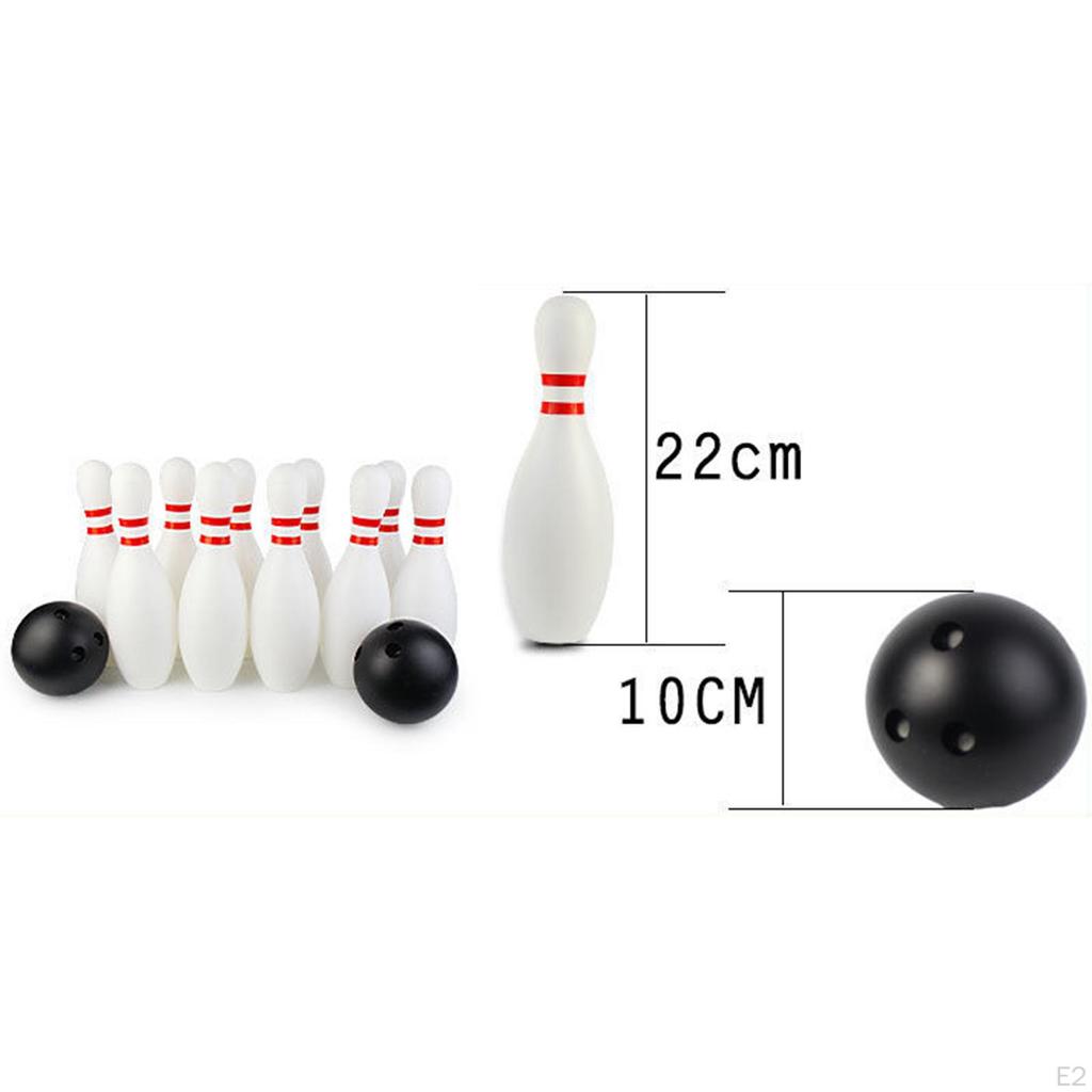 Kids Bowling Set Family Game Fun Backyard Activities Educational 10 Pin and 2 Balls for Birthday