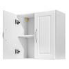 Laundry Room Wall Cabinet, 2-Tier Wall Mounted Hanging Cabinet with Adjustable Shelf, 60 Cm Cupboard Storage with 2 Doors, for Kitchen, Bathroom,