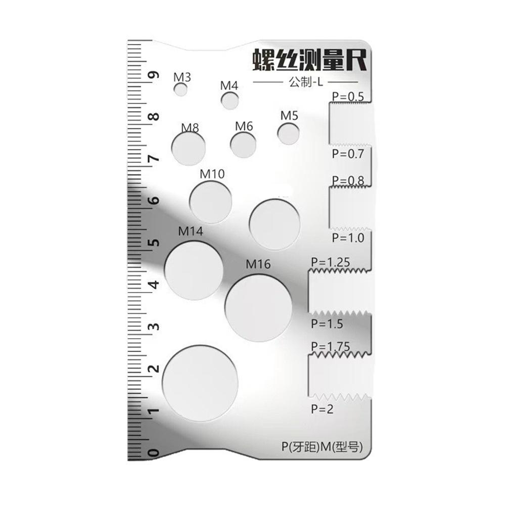 410 Stainless Steel Thread Checker Screw Measurement Ruler Accurate Tooth Spacing Diameter Pitch Bolt Measuring Tool