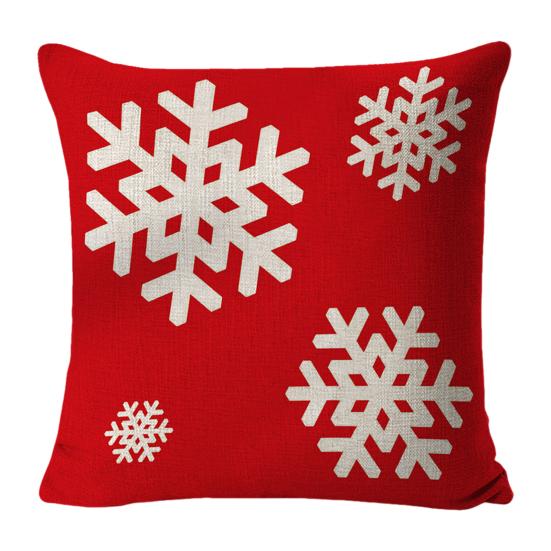 

45x45СМ Рождественская наволочка Merry Xmas Снежинка Принт букв Наволочка для диванной подушки Декоративная квадратная наволочка для подушки для дивана, спальни One Size G