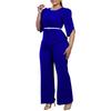 Damen New Fashion Temperament Elegant Solid Color Top Wide Leg Pants Zweiteiliger Anzug