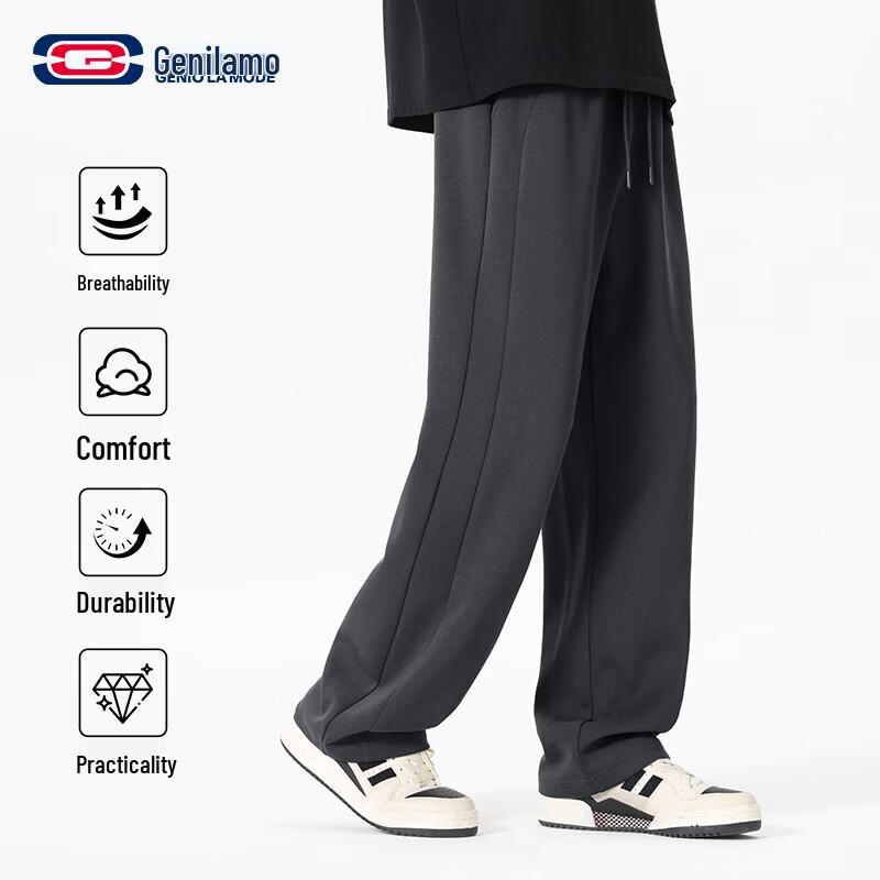 GENIOLAMODE Men s Straight-Leg Sweatpants M