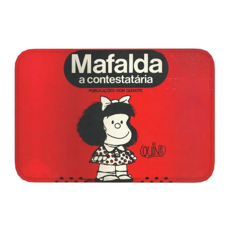 Cartoon Hübsches Mädchen Fußmatte Retro Mafalda Manga Vorderer Boden Eingangsbereich Matte Quino Manga Cartoon Badezimmer Teppich Küchenmatte