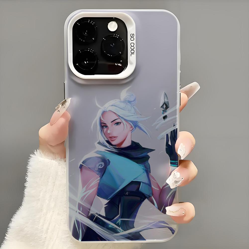 Game V-VALORANT Jett Phone Case Phone Case For iPhone 14 16 15 11 12 13 Pro Max Mini Plus Shockproof Cover