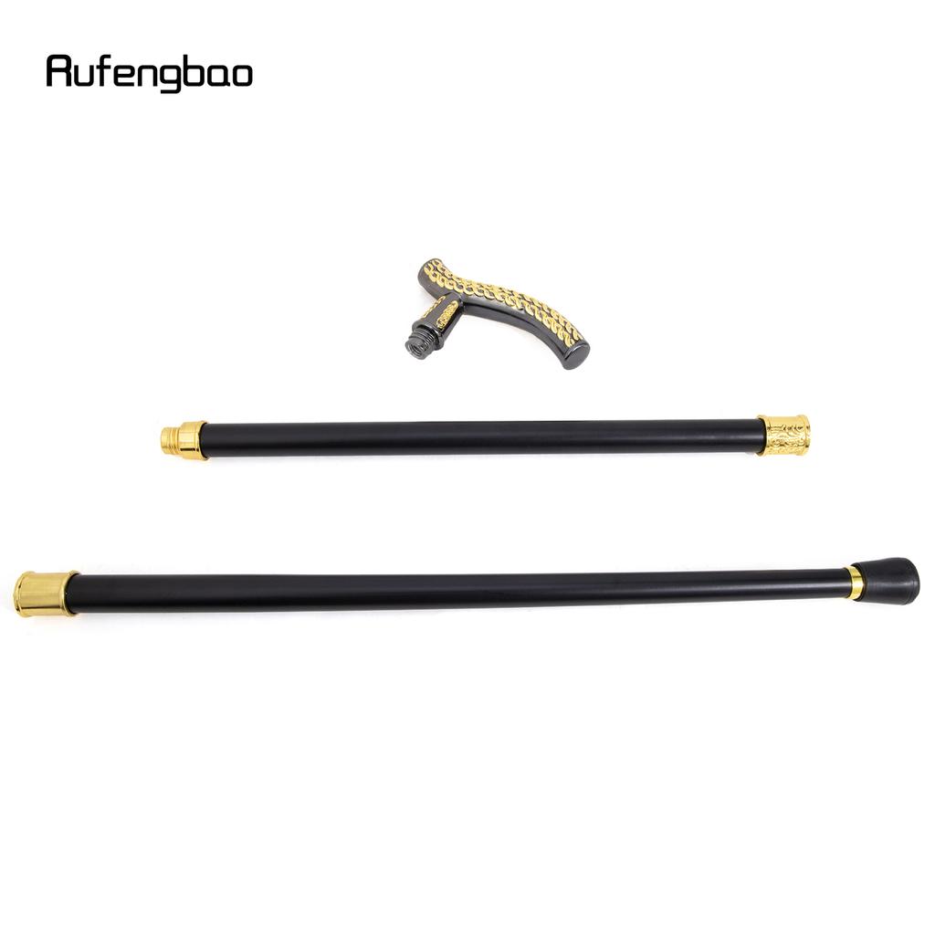 Gelb Schwarze Blume Ähre Luxus Mode Gehstock für Party Dekorative Gehhilfe Elegante Krummstab-Knauf Gehstock 93cm