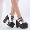 Chunky Platform High Heels Pumps Women Spring Autumn Ankle Buckle Mary Jane Shoes Woman Thick Heeled White Lolita Shoes