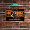 Custom Motorbike Metal Sign Personalized Name Number Aluminum Garage Workshop Wall Plaque