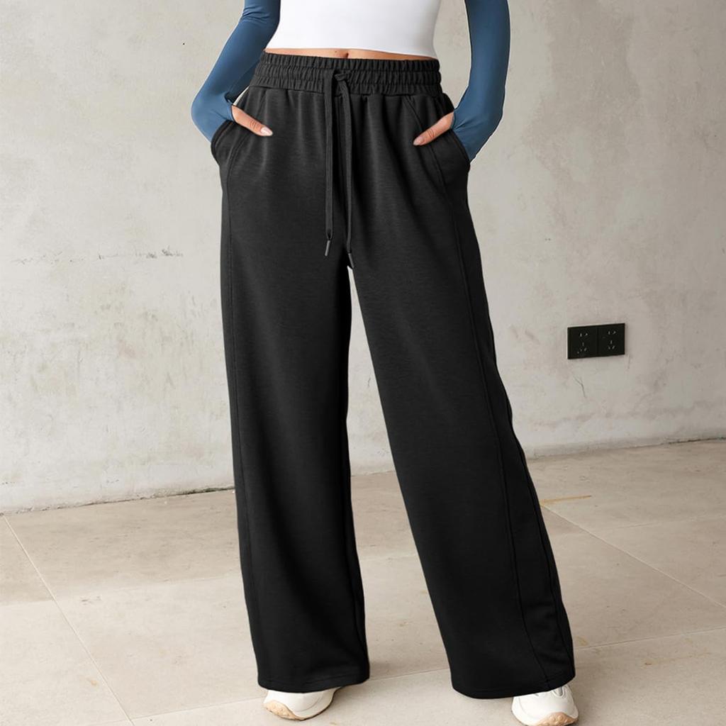 Dámské joggingové kalhoty s vysokým pasem a kapsou, tepláky, kalhoty jednobarevné, ležérní kalhoty