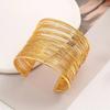 Hyperbolic Layered Gold Plated Wide Wire Bracelet Cuff Bangle for Women Exaggerated Wrist Wrap Bangle Hand Jewelry Gift