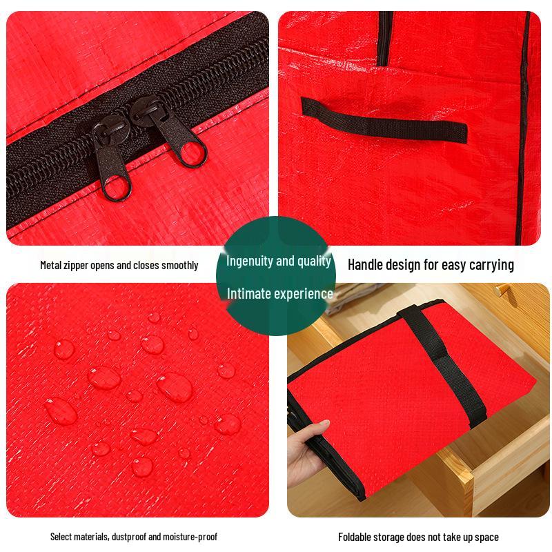 Rote große Weihnachtsbaum-Aufbewahrungstasche mit hoher Kapazität - Feuchtigkeits- und staubdicht mit Reißverschluss