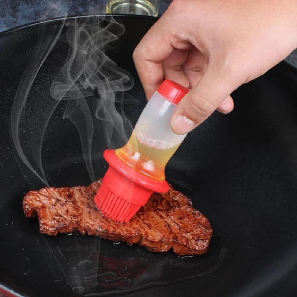 

Plastic Silicone Oil Brush 2 in 1 Barbecue Brush Household Oil Bottle Brush Honey
