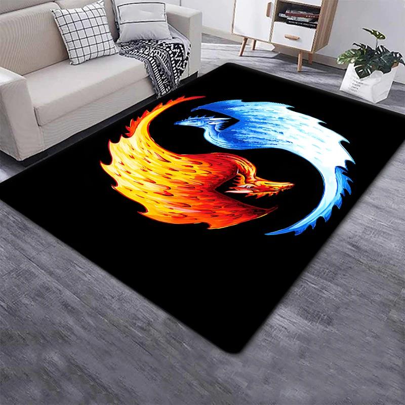 Premium Durable Yin Yang Tai Chi Accent Rug - Small Non-Slip Washable Soft Carpet for Entryway Bathroom Kitchen Home Decor