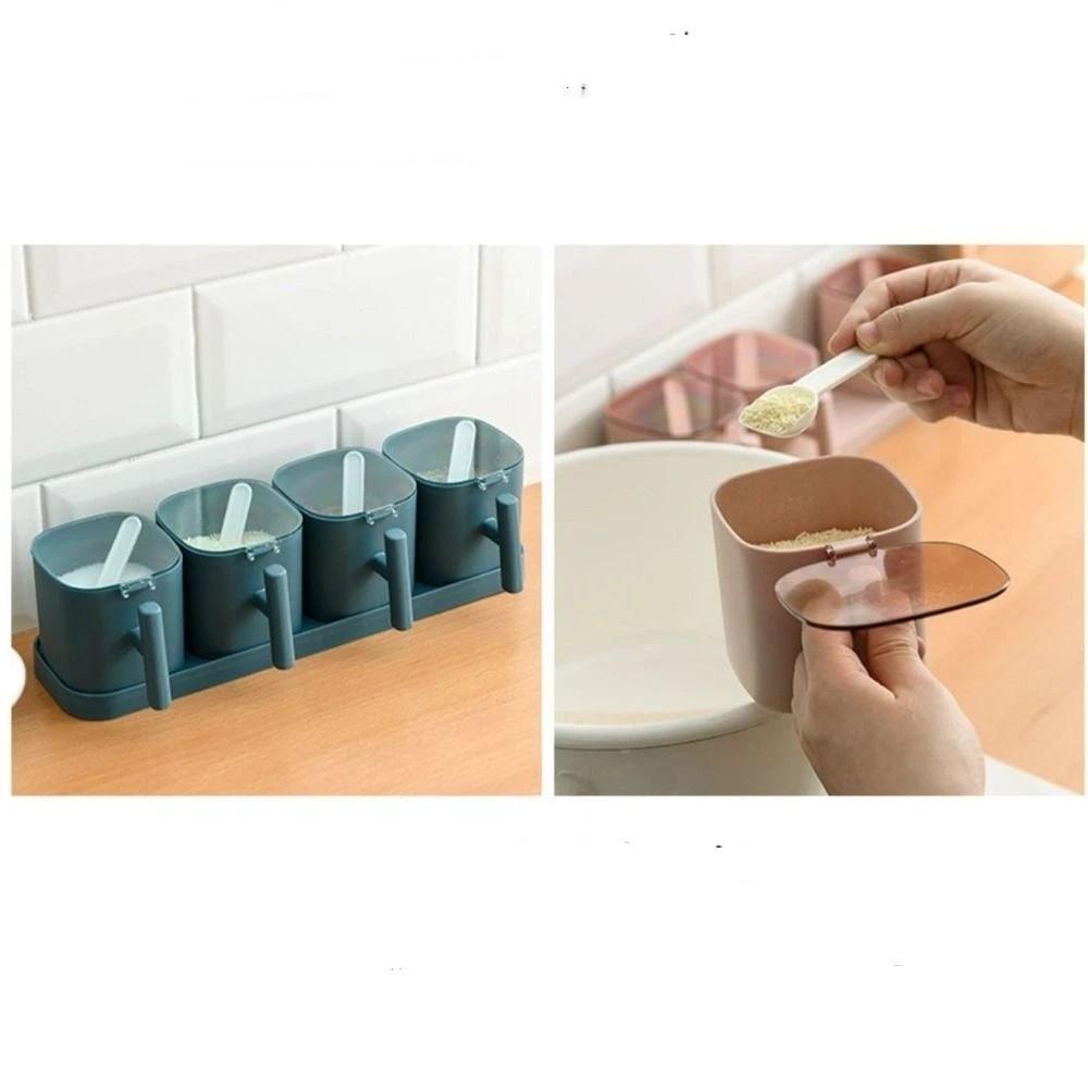 Airtight Seasoning Organizer Anti Slip Condiment Bottle Spice Tools Spices Box  Household