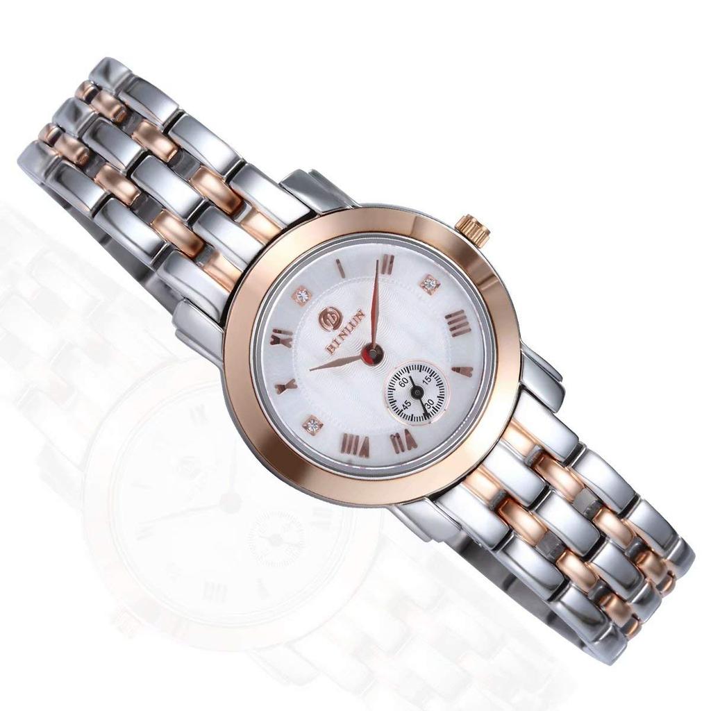 Reloj BINLUN para Hombre Mujer Reloj de Cuarzo Reloj Impermeable de Acero Inoxidable Unisex Regalo para Pareja Regalo de Día San Valentín