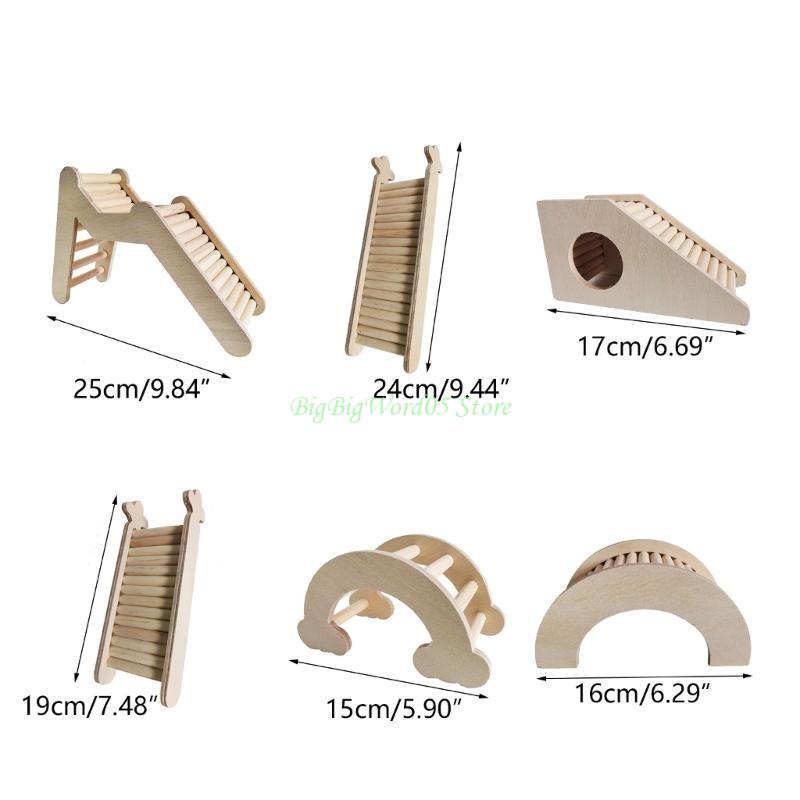 24TE Hamster Kletterleiter/Brücken Holz- Kletterspielzeug Brücke Käfig Dekoration für Hamster Rennmäuse Mäuse & Kleintiere
