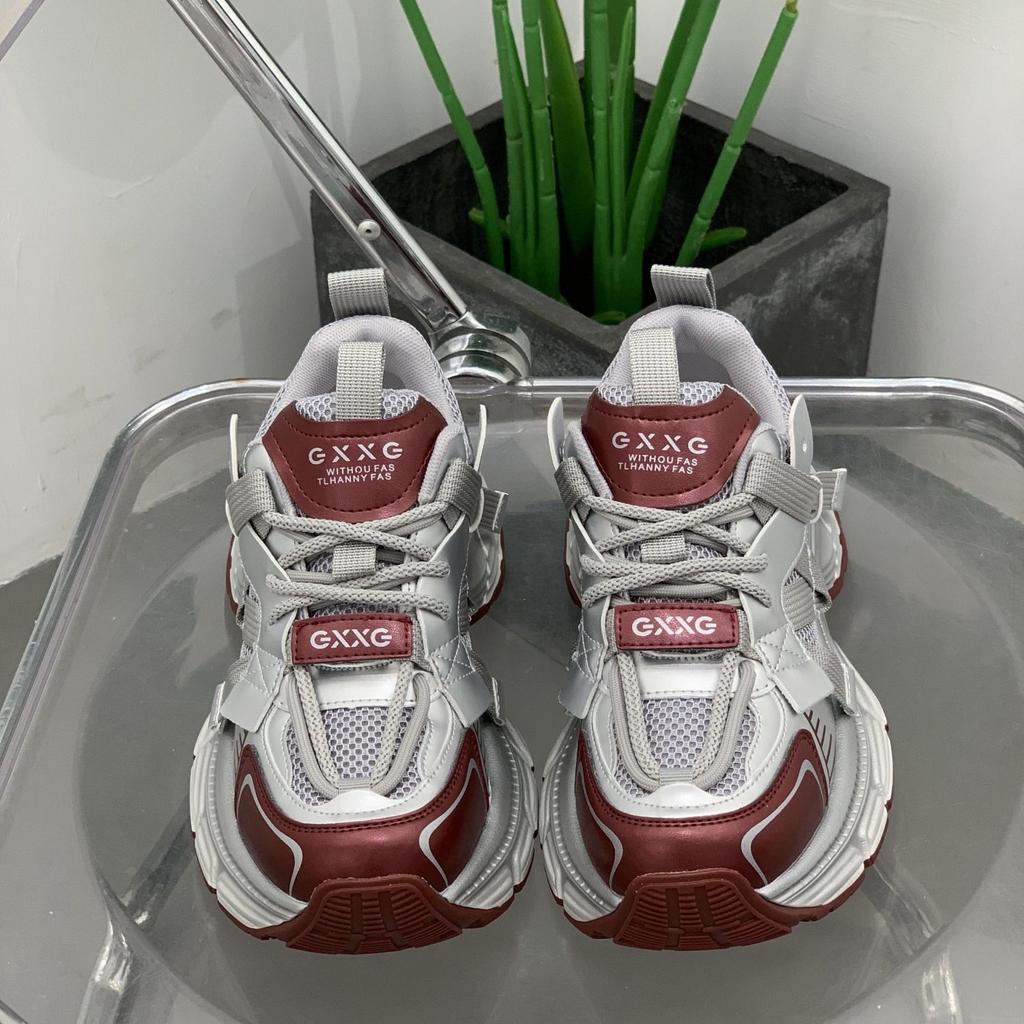 Thick-soled lightweight and breathable leather dad shoes women's 2025 spring and summer running shoes versatile and thin sports shoes casual women's s