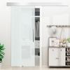Glass Sliding Door with Handle Bar, Frosted On One Side, 90 X 205 Cm