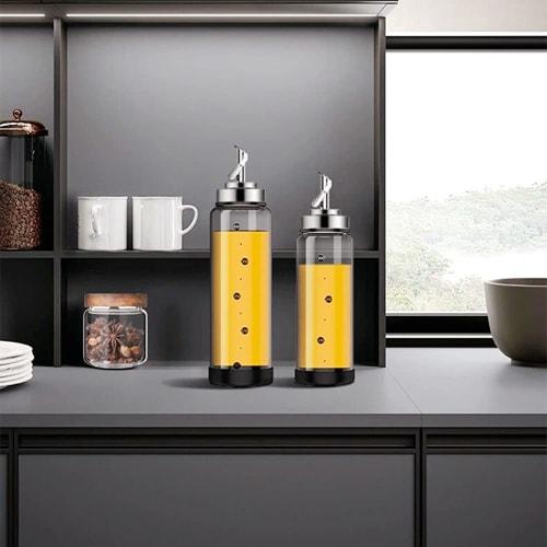 Kryddflaska i glas, oljeflaska, sojasås, vinägerflaska, behållare för olivolja, 450 ml