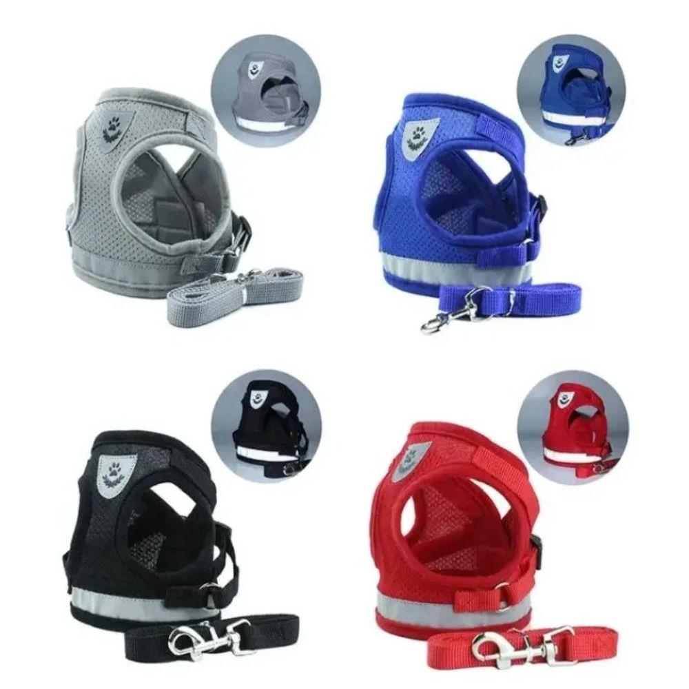 Polyester Pet Chest Strap Mesh Pet Vest Harness Dog Cat Accessories Cat Dog Harness  Pet