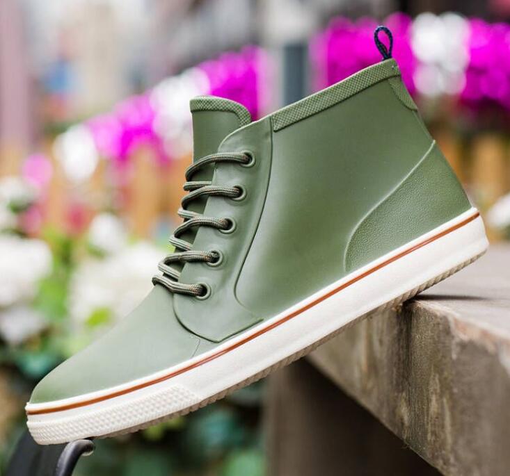 Rainboots Slip Water Shoes Fishing Boots Short Rubber Rain Boots Man Bot Garden Boots Men Lovers Shoes H453