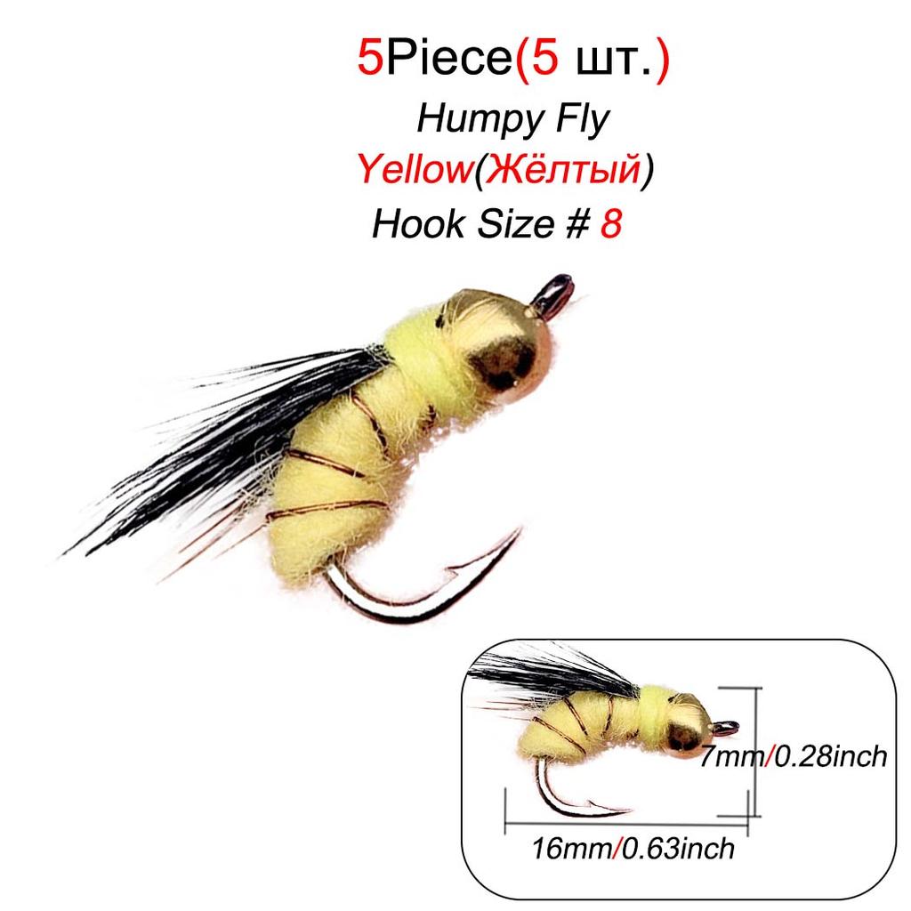 5/10/15/20/25 szt. Przynęta wędkarska #8 Muchy Humpy Sucha mucha Przynęta imitująca owada do połowu pstrągów
