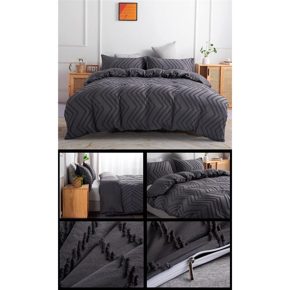 Set de lenjerie de pat din 3 piese cu flori tăiate Husă de plapumă tuftată Față de pernă Husă de plapumă simplă