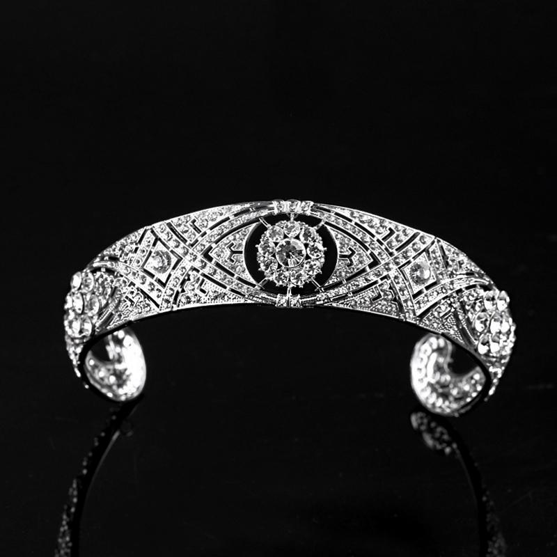 1Pc Crystal Hair Band Wedding Beautiful Alloy Silver Crown Rhinestone Bridal Tiara